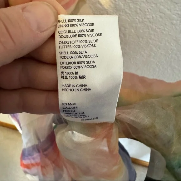 Anthropologie Aimee Clark Organza Shirt Dress Water Color Inspired Accent Small - Picture 9 of 13